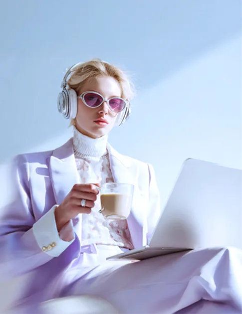 87seconds expert working with headphones and a laptop