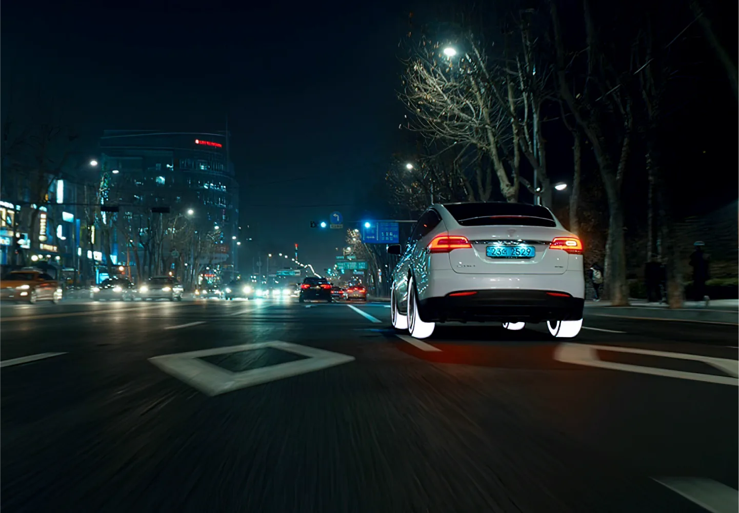 Michelin, car on night road